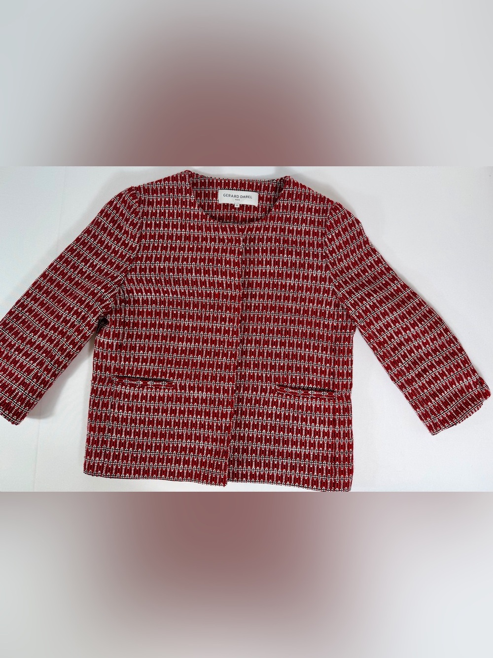 Gerard Darel Paris Red Tweed blazer coat Size 36